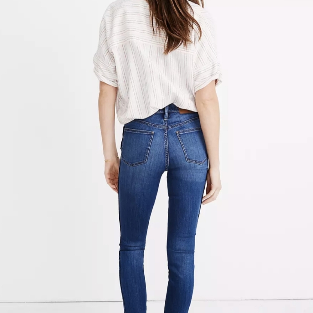Madewell 10" high rise skinny ripped knee jeans